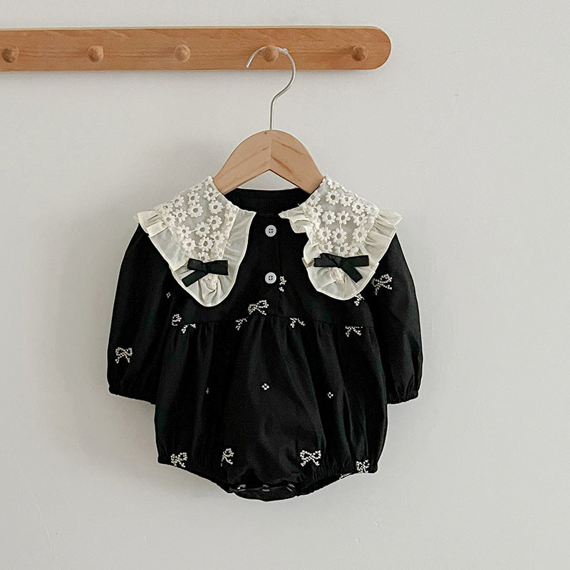 Bow-Tie Dresses and Onesie for Baby Sisters-478