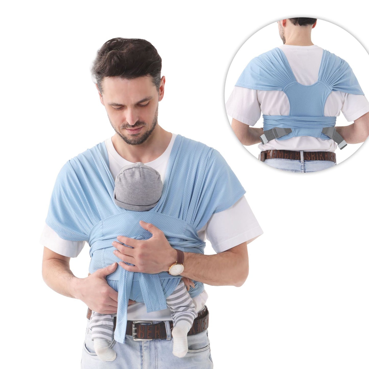 Newborn Baby Wrap Carrier Sling – Buckle Style, Easy to Wear for All Caregivers-347