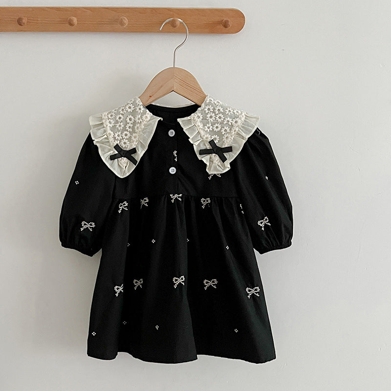 Bow-Tie Dresses and Onesie for Baby Sisters-478