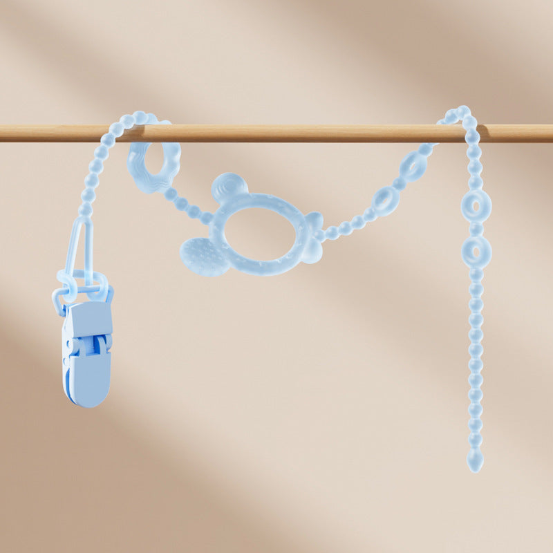 Silicone Pacifier Chain for Baby | Anti-Drop Clip With Teether Set-10