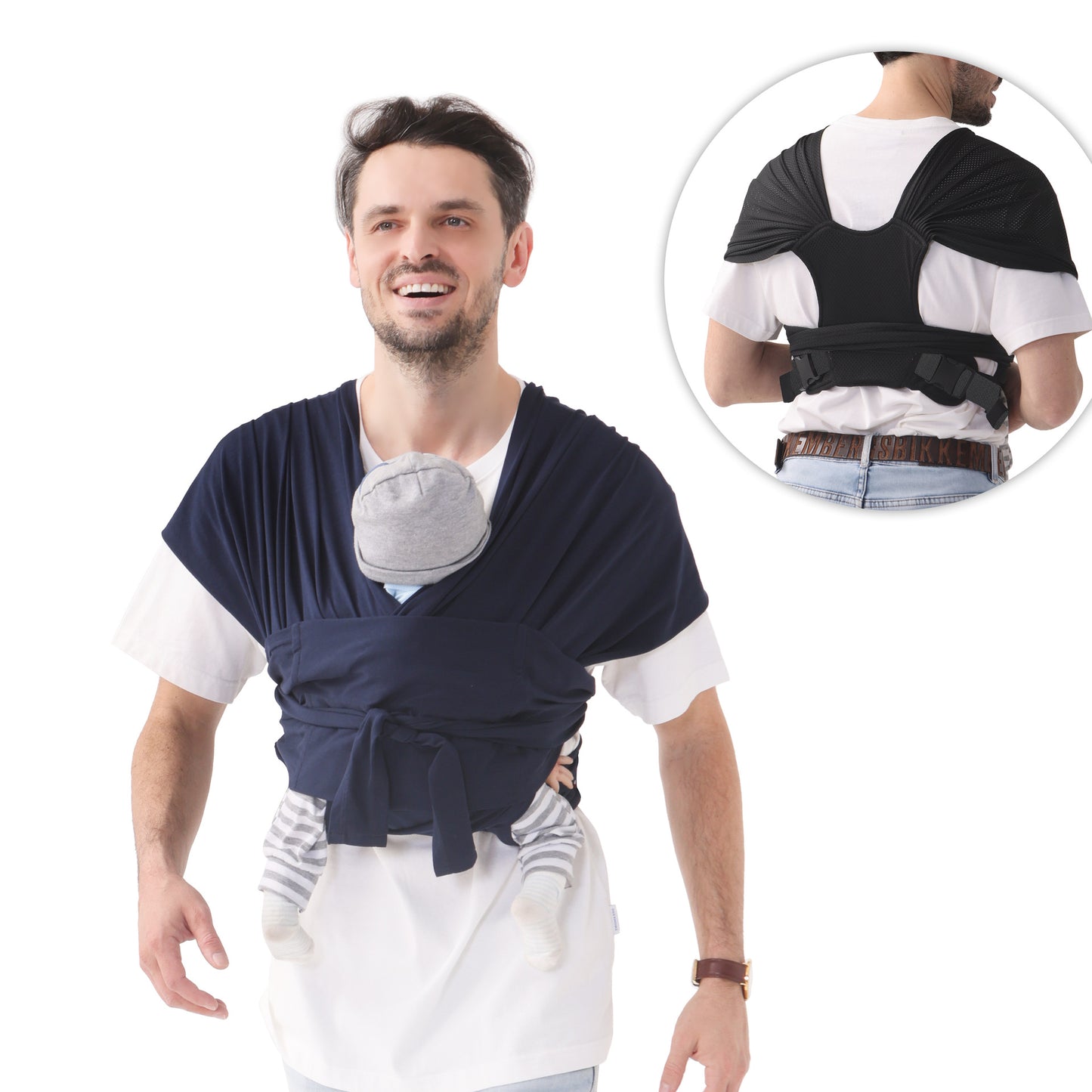 Newborn Baby Wrap Carrier Sling – Buckle Style, Easy to Wear for All Caregivers-347