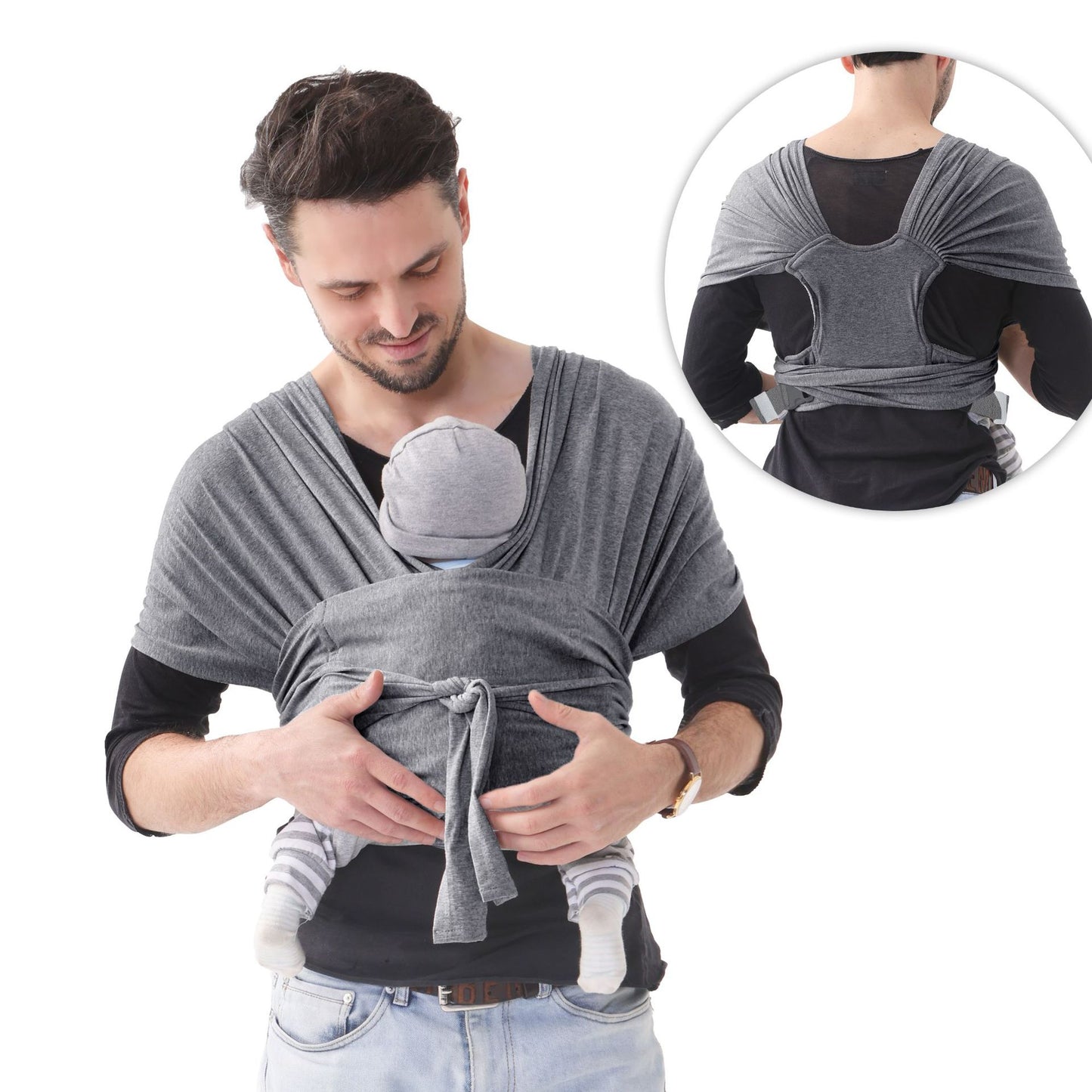 Newborn Baby Wrap Carrier Sling – Buckle Style, Easy to Wear for All Caregivers-347