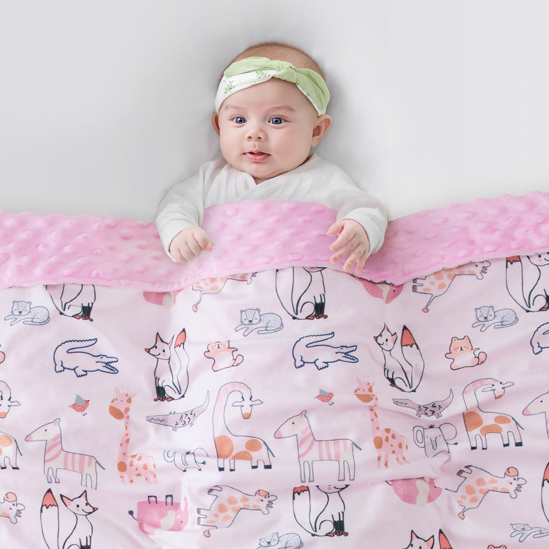 Double-Sided Fleece Baby Blanket-363