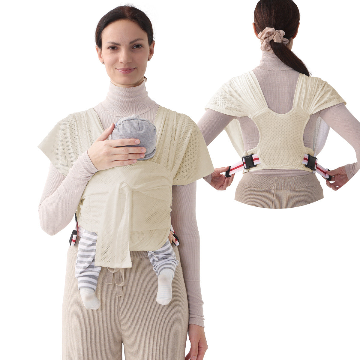 Newborn Baby Wrap Carrier Sling – Buckle Style, Easy to Wear for All Caregivers-347
