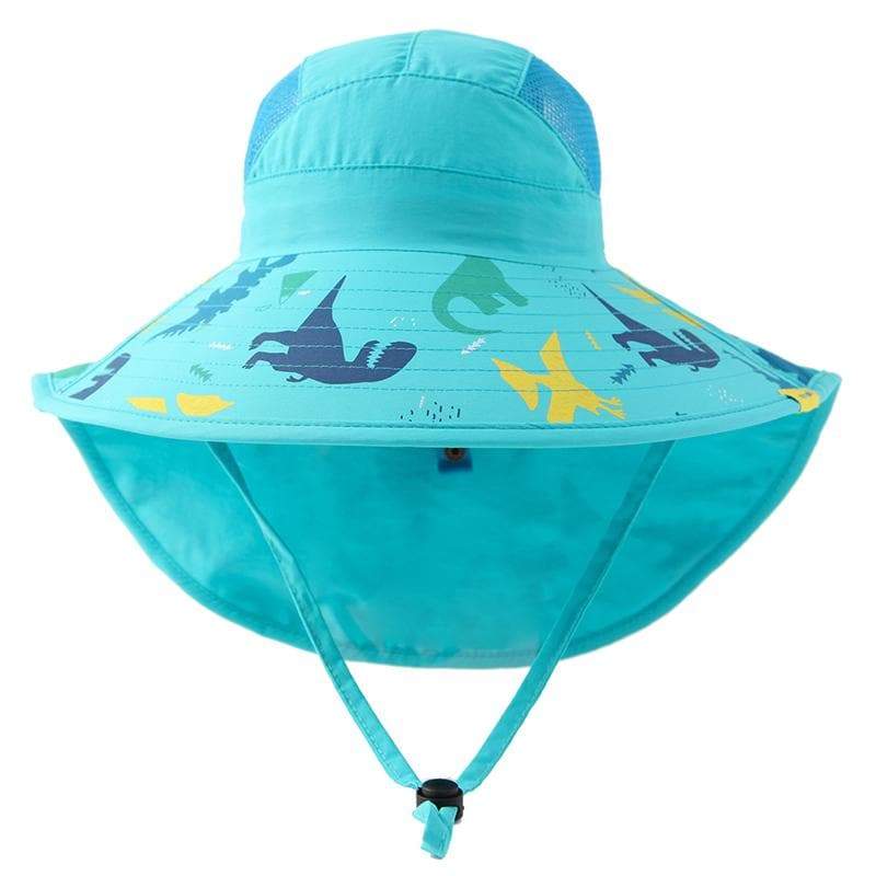 Baby Sleep Better Kids Wide Brim Sun Protection Beach Hat UPF 50+ Block 99.95% of UV Rays Dinosaur / S:48-50cm