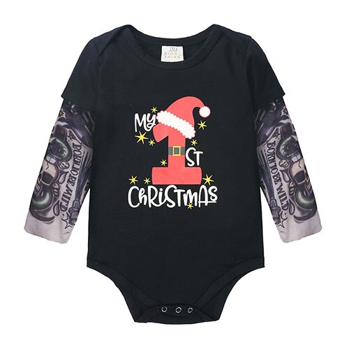 Toddler Baby Clothes Girls Boys Tattoo Print Romper Jumpsuit Onesies -125