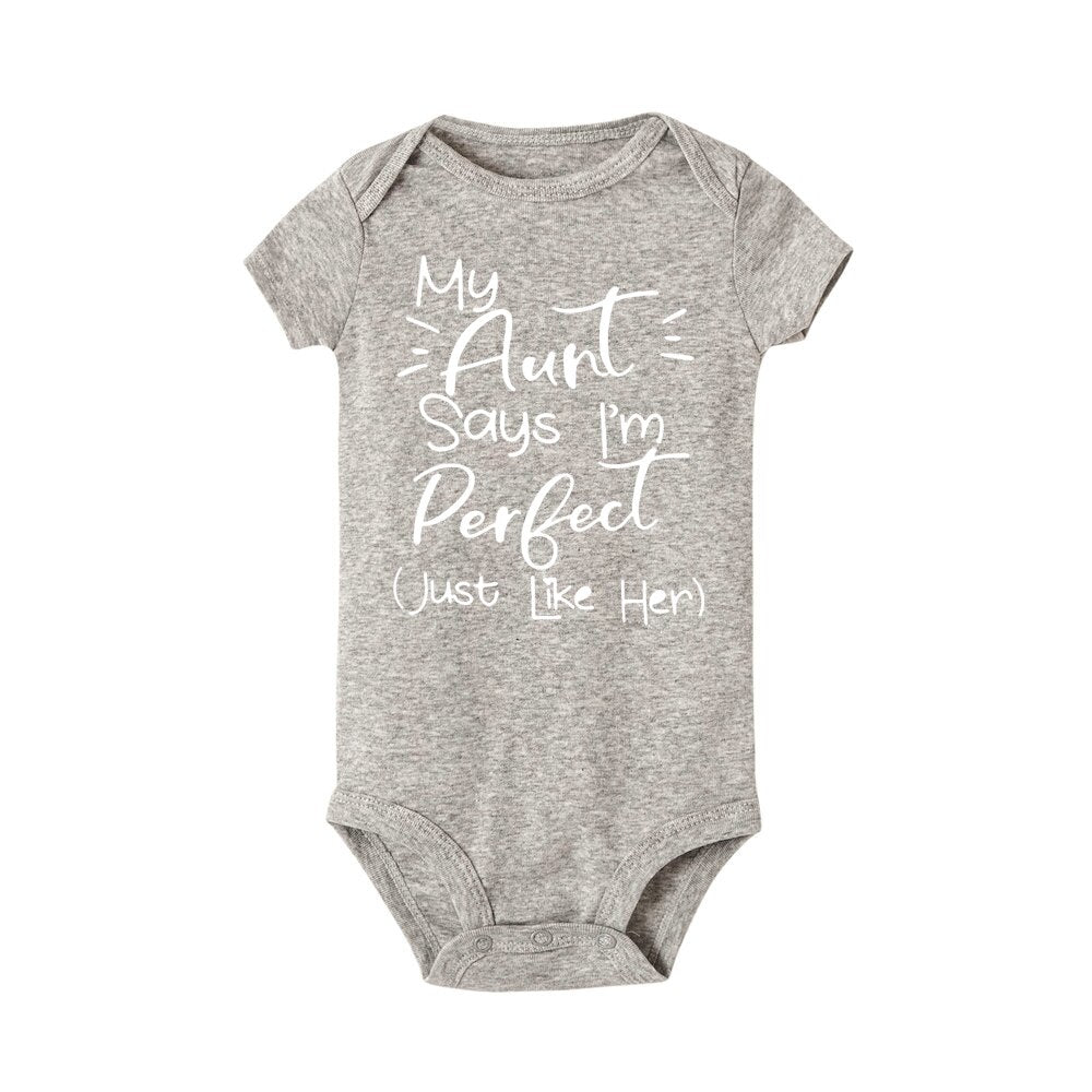 My Aunt Monogrammed Funny Quotes Cute Infant Onesie-106
