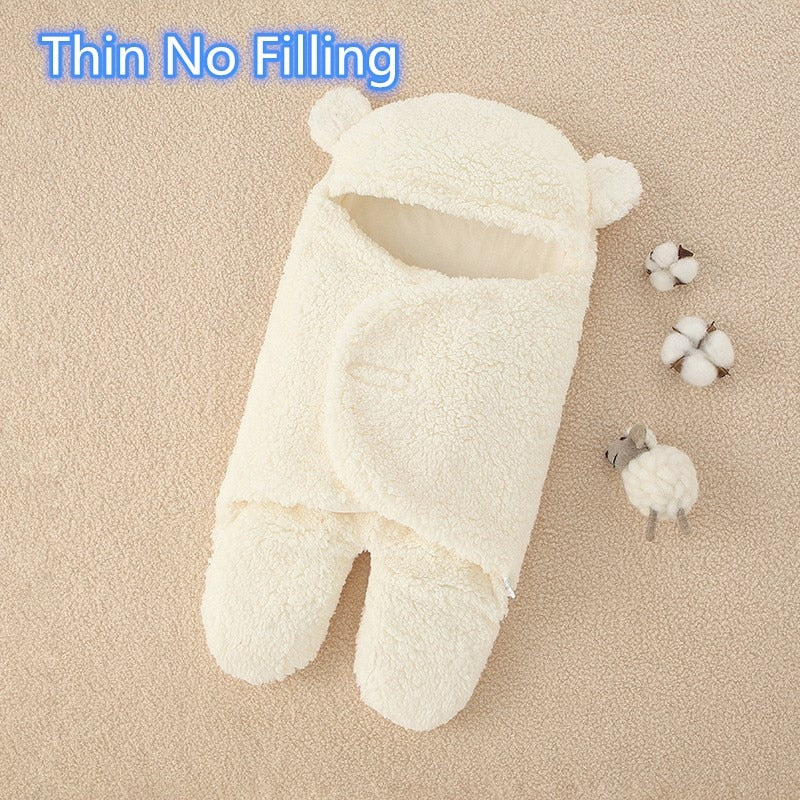 Baby Sleeping Bag Soft Bear Fluffy Fleece Newborn Outdoor Clothes