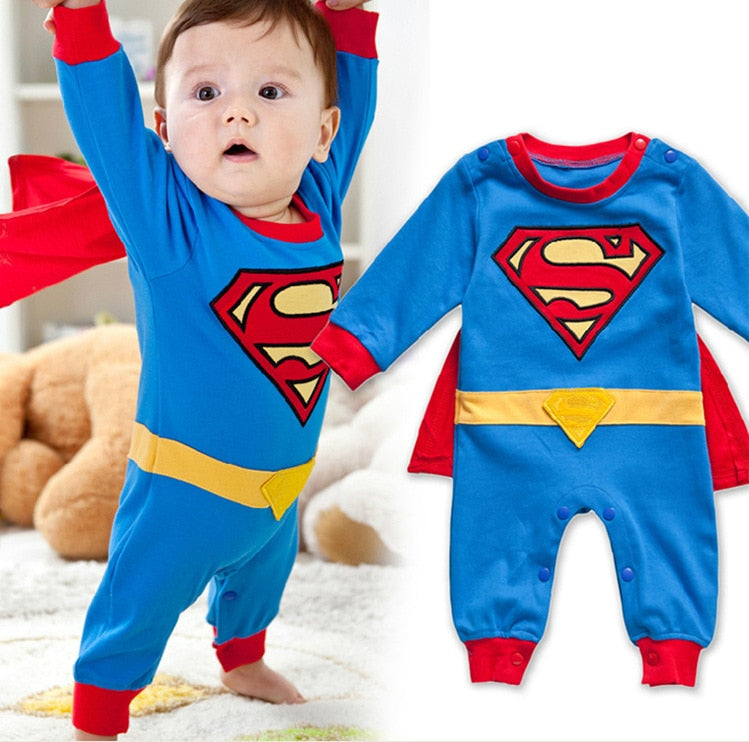 Supermen Supergirl Romper Baby Boy Girl Onesie Halloween Christmas Costume-131