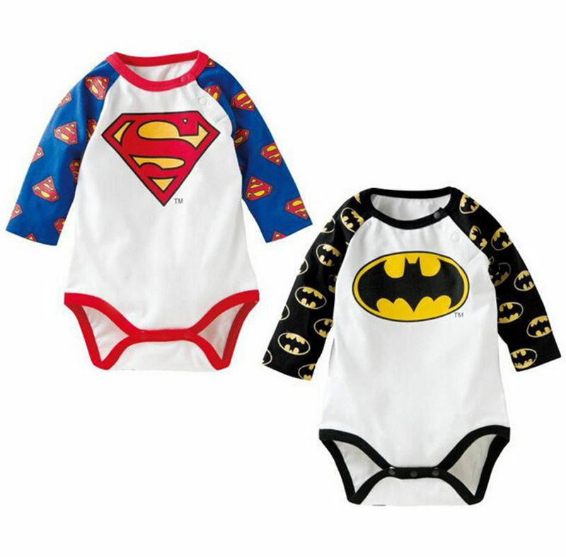 Superman Batman Rompers Funny Onesie Newborn Baby Boy Girl Clothes - 124