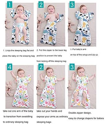 Newborn Baby Sleeping Bag Arms up Swaddle Startle Sack 0.3 TOG 46