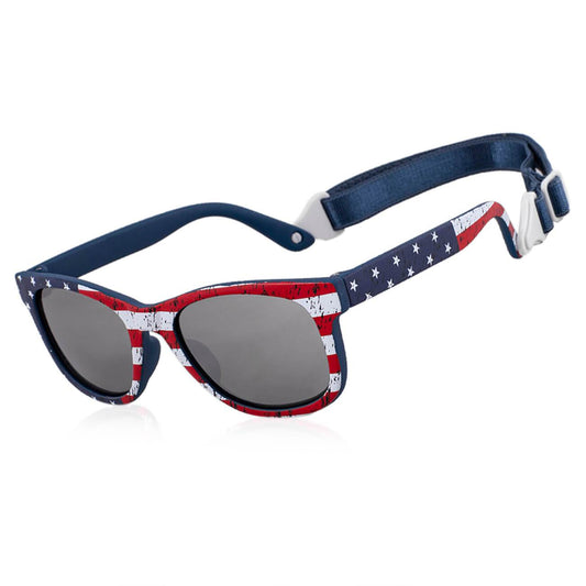 Baby Toddler Bueller Shades UV beach Sunglasses With Strap-W45-flag