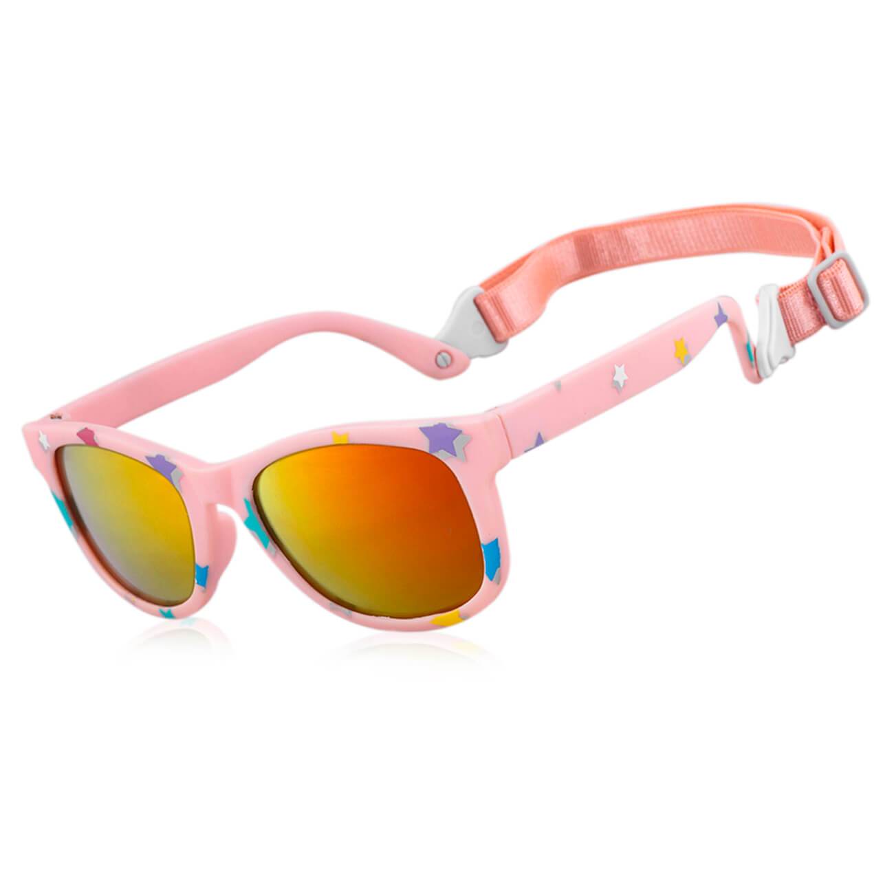 Baby Toddler Bueller Shades UV beach Sunglasses With Strap-W45-pink&star