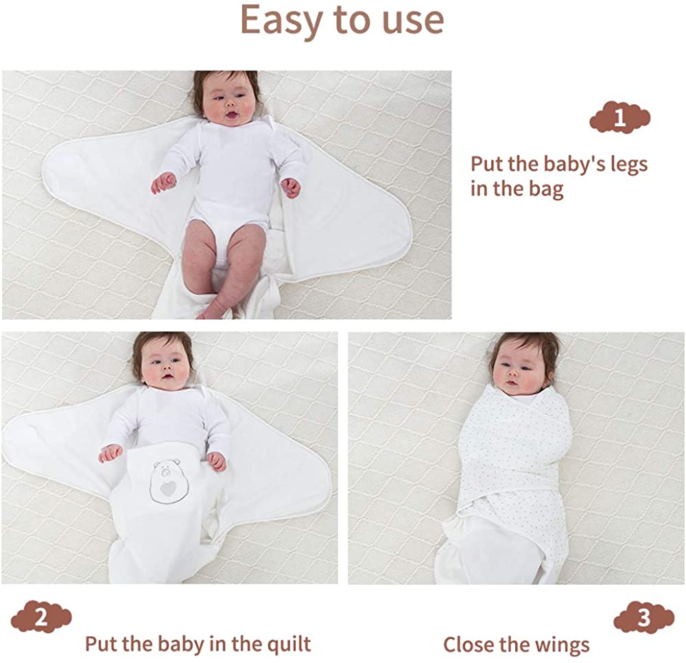 2 Pack Baby Transitional Swaddle Sack with Button Sleeves, Sleep Bag for  Newborn, Baby Swaddle Wrap
